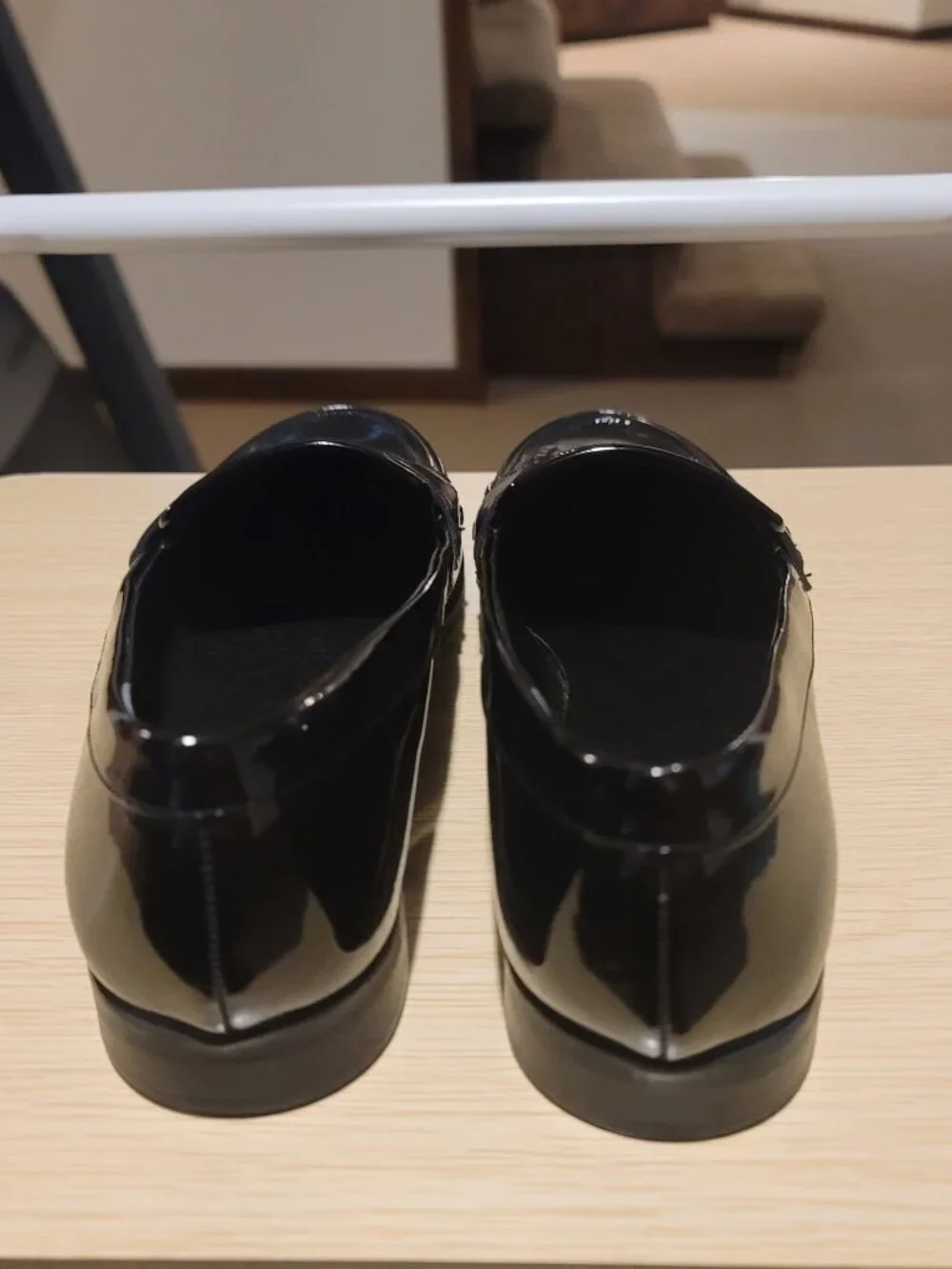 Franco Sarto Black Leather Penny Loafers - Lug Sole - Size 7.5M